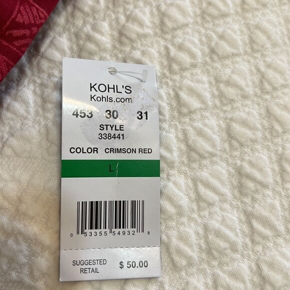 Haggar Short Sleeve Button Down Red Hawaiian Shirt.  Size L *NWT* - Picture 4 of 4